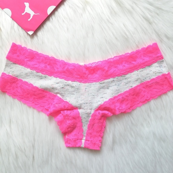 NWT Victoria's Secret PINK Collection Lace Trim Cheekster Panty Medium NWT Victoria's Secret PINK Collection Lace Trim Cheekster Panty Medium
